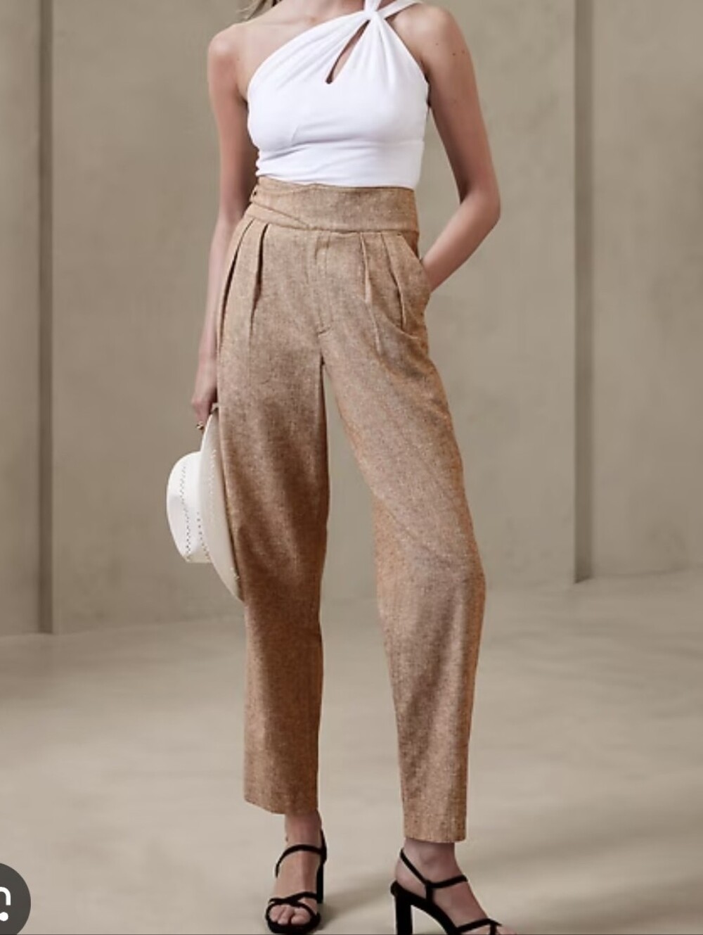 Banana Republic  Herringbone Linen Blend Seafarer Pants in Tan Sz.18 NWT